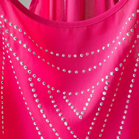 Pink camisole top with small silver studs Size SM - Picture 4 of 7